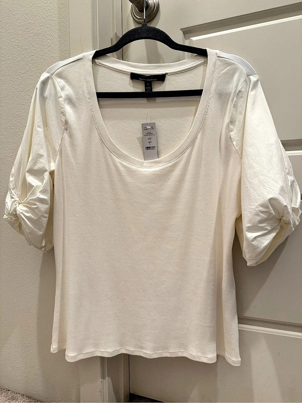 WHBM Puff Sleeve Tee, Size L